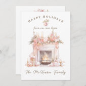 ニューホームフェスティバル暖炉クリスマスホリデーカード シーズンカード (正面/裏面)