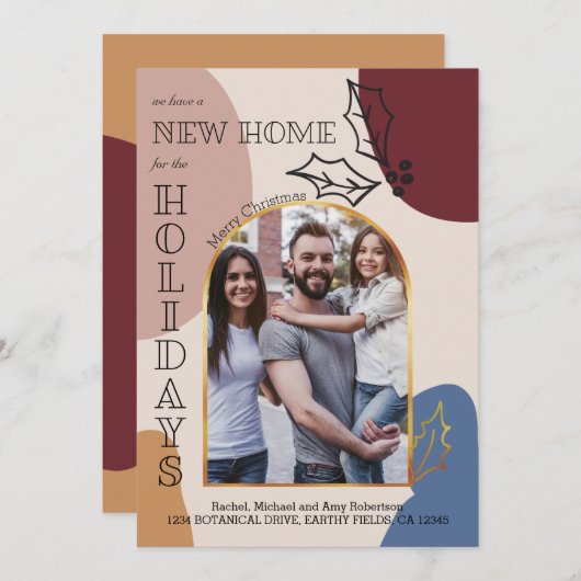 ニューホームフォトホリーアンド金ゴールドアーチホリデームービング 案内状 (正面/裏面)