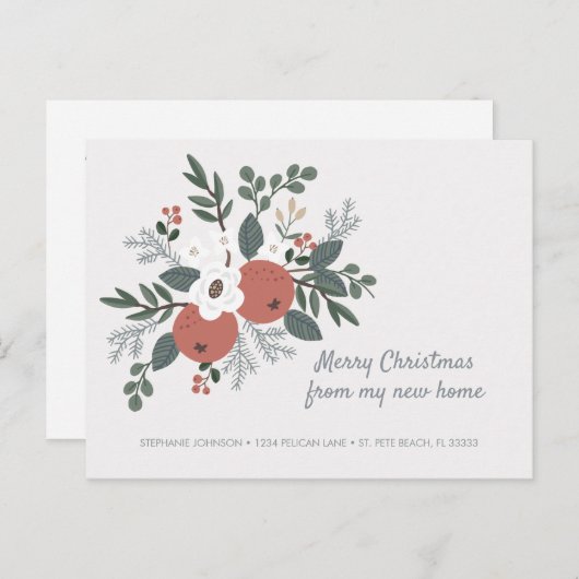 ニューホームフォークアートフローラクリスマスホリデームービング 案内ポストカード (正面/裏面)