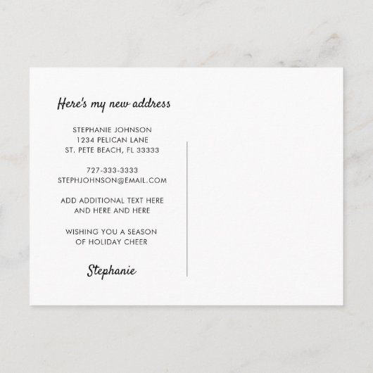 ニューホームフォークアートフローラクリスマスホリデームービング 案内ポストカード (裏面)