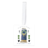 ニューホームフォーザホリデイズネービーウォーターカラードア キューブオーナメント (正面)