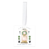 ニューホームフォーザホリデイズピンクウォーターカラードア キューブオーナメント (正面)