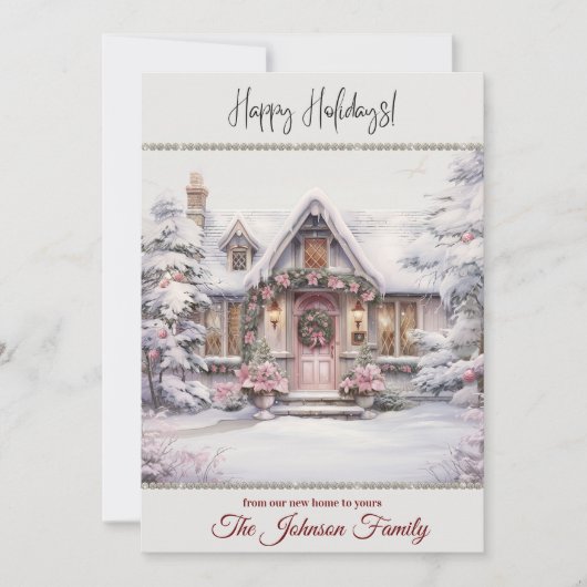 ニューホームフォーザホリデーズウィンターシーンウォーターカラー シーズンカード (正面)