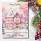 ニューホームフォーザホリデーズウィンターシーンピンク シーズンカード