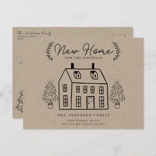 ニューホームフォーザホリデーズクラフト素朴クラフト シーズンポストカード (正面/裏面)