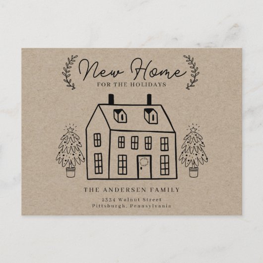 ニューホームフォーザホリデーズクラフト素朴クラフト シーズンポストカード (正面)