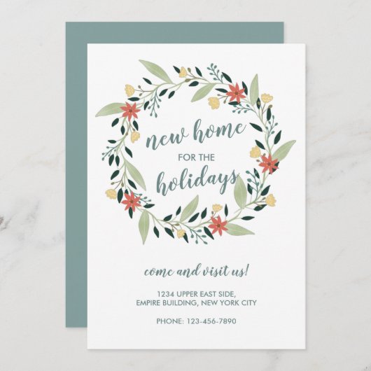 ニューホームフォーザホリデーズクリスマスリース 招待状 (正面/裏面)