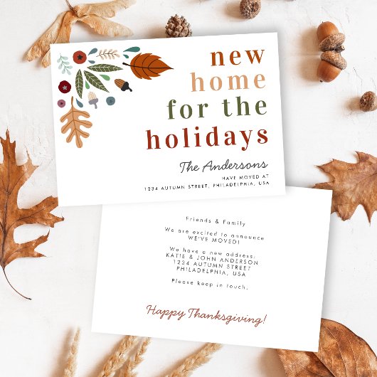 ニューホームフォーザホリデーズサンクスギビング秋ムービング 案内状