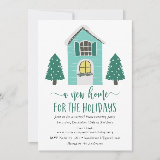 ニューホームフォーザホリデーズバーチャル引っ越し祝いパーティー 招待状 (正面)