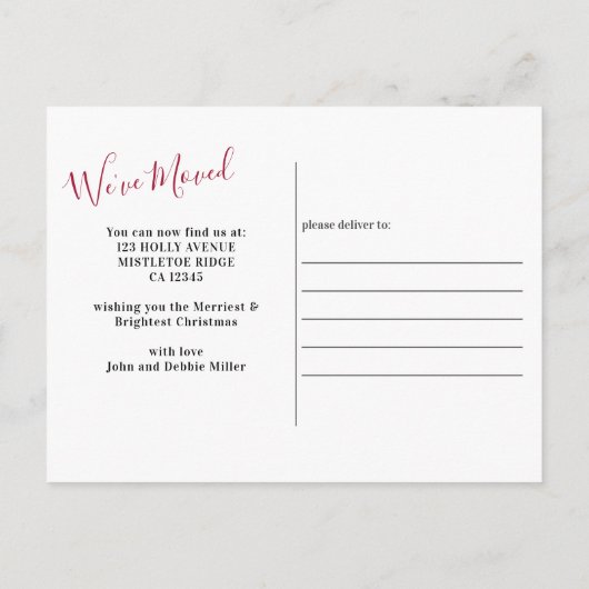 ニューホームフォーザホリデーズホリーガーランドムービング 案内ポストカード (裏面)