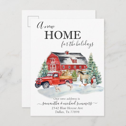 ニューホームフォーホリデーズカントリーバーンウォーターカラー 案内ポストカード (正面/裏面)