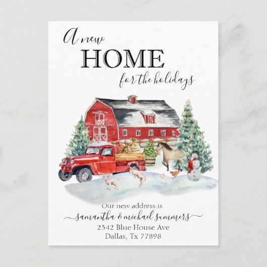 ニューホームフォーホリデーズカントリーバーンウォーターカラー 案内ポストカード (正面)