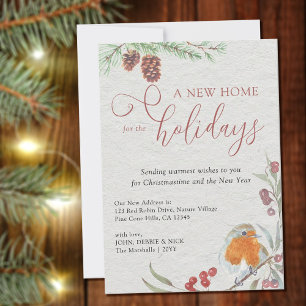 ニューホームフォーホリデーズロビンベリーとパインコーン 案内状