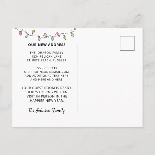 ニューホームフロリダマップクリスマスライト移動 案内ポストカード (裏面)