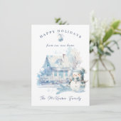 ニューホームブルー雪だるまクリスマス シーズンカード (スタンド正面)