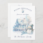 ニューホームブルー雪だるまクリスマス シーズンカード (正面/裏面)