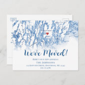 ニューホームブーズベイメインの地図を動かす告知 案内ポストカード (正面/裏面)