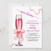 ニューホームプロセッコガラス引っ越し祝いパーティーパーティー 招待状 (正面)