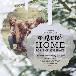 ニューホームホリデーアドレス変更2写真クリスマス オーナメントカード