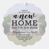 ニューホームホリデーアドレス変更2写真クリスマス オーナメントカード (正面)