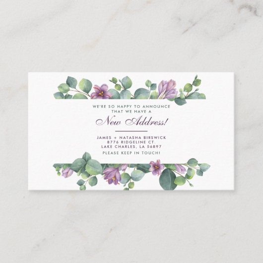 ニューホームボタニカル引っ越しましたユーカリ 名刺 (正面)