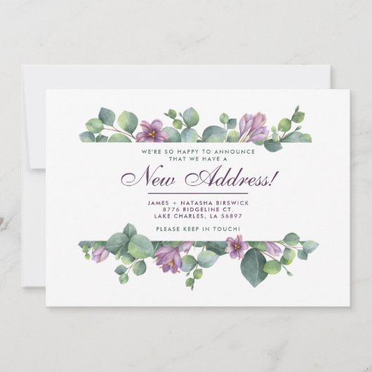 ニューホームボタニカル引っ越しましたユーカリ 案内状 (正面)