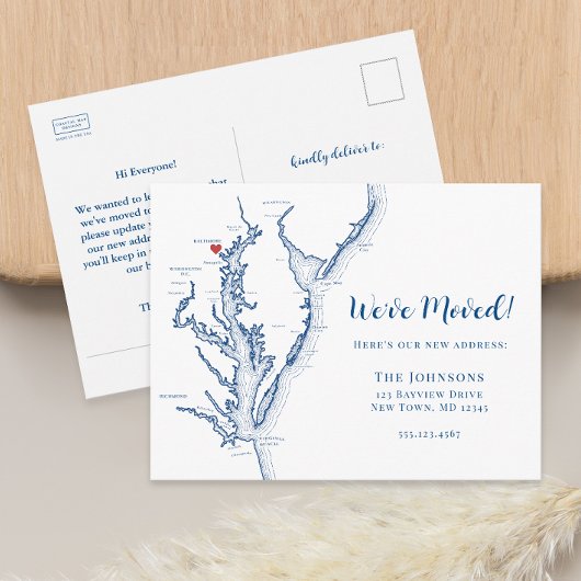 ニューホームボルチモアのメリーランドの地図を移動 案内ポストカード