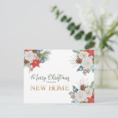 ニューホームポインセチアとパインからのメリークリスマス シーズンポストカード (スタンド正面)