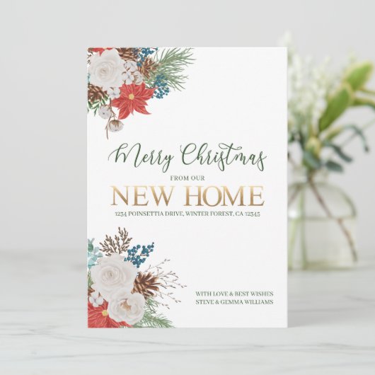 ニューホームポインセチアとパインからのメリークリスマス 案内状 (スタンド正面)