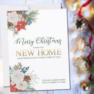 ニューホームポインセチアとパインからのメリークリスマス 案内状