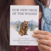 ニューホームムービングアナウンスメントキャビンロッジベア 案内ポストカード