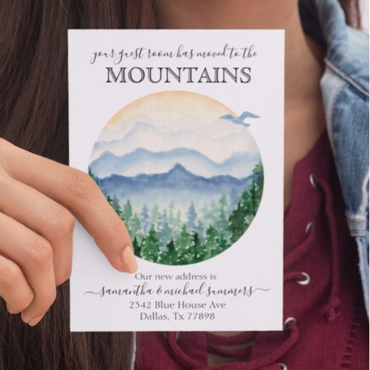 ニューホームムービングアナウンスメントキャビンロッジマウンテンズ 案内ポストカード