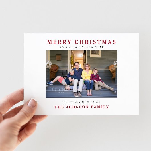 ニューホームメリークリスマスフォトホリデーカード シーズンカード