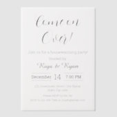 ニューホームモダンエレガント赤面引っ越し祝いパーティーパーティー ベラム紙招待状 (正面)