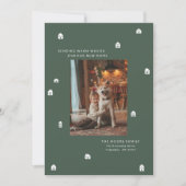 ニューホームモダン2つの写真の緑のクリスマス シーズンカード (正面)