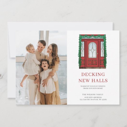 ニューホームレッドクリスマスドア引越し写真 シーズンカード (正面)