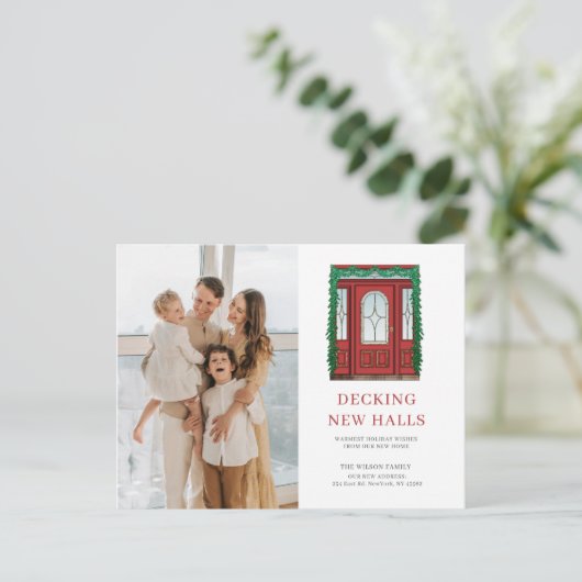 ニューホームレッドクリスマスドア引越し写真 シーズンポストカード (スタンド正面)