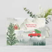 ニューホームレッドトラック水カラーフラットホリデーカード シーズンカード (スタンド正面)