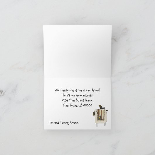 ニューホーム引っ越しましたカントリークロウズアウトハウス 案内状 (内部)