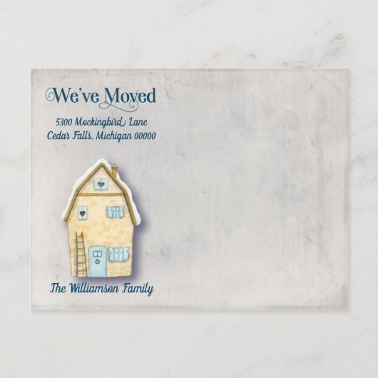 ニューホーム引っ越しましたニューアドレスハイゲ格言スウィート 案内ポストカード (裏面)