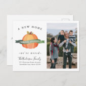 ニューホーム引っ越しましたパンプキンフォトホリデームービング 案内ポストカード (正面/裏面)