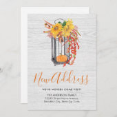 ニューホーム引っ越しましたフローラカボチャ秋ムービング 案内状 (正面/裏面)