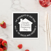 ニューホーム引っ越し祝いパーティーパーティー白黒モダン スタンダードカクテルナプキン (インサイチュ)