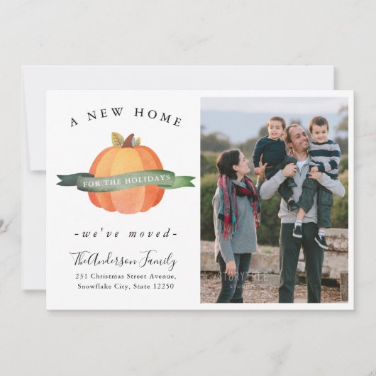ニューホーム感謝祭かぼちゃの写真ホリデームービング 案内状 (正面)