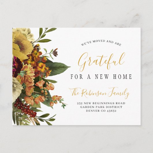 ニューホーム感謝祭の休日の引越し発表 案内ポストカード (正面)