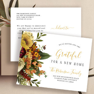 ニューホーム感謝祭の休日の引越し発表 案内ポストカード