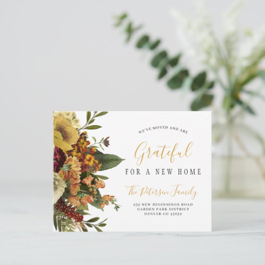 ニューホーム感謝祭の休日の移動 案内ポストカード (スタンド正面)