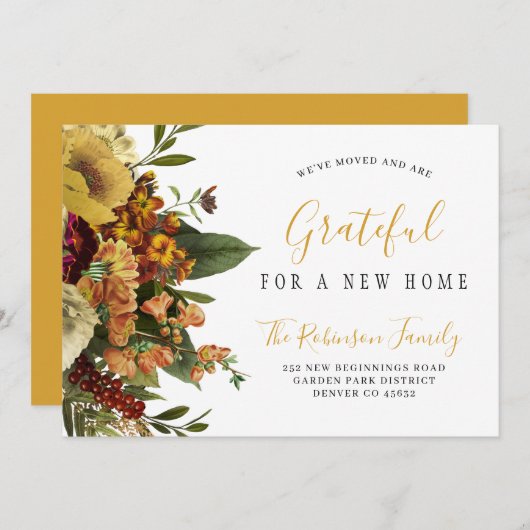 ニューホーム感謝祭の休日の移動 案内状 (正面/裏面)