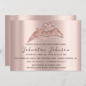 ニューホーム我々は引っ越した家のパーティーエステートローズ 招待状 (正面/裏面)