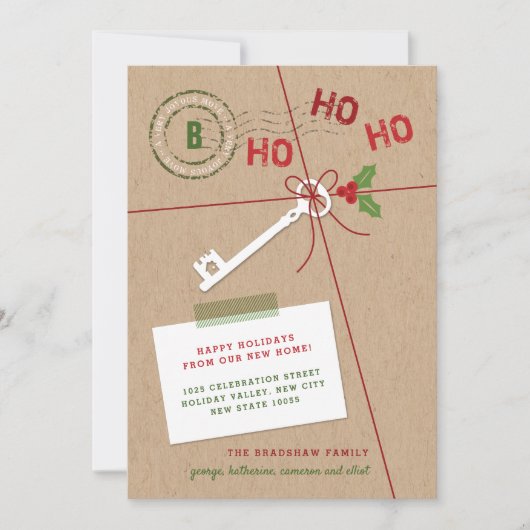 ニューホーム新しい鍵ホリデームービングアナウンスメントカード シーズンカード (正面)
